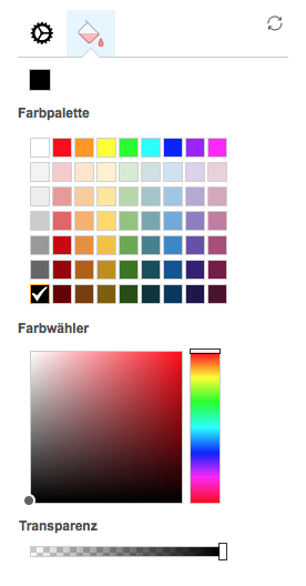 Agile Visual Board - Karte zeichnen - Zeichenoptionen - Farbauswahl